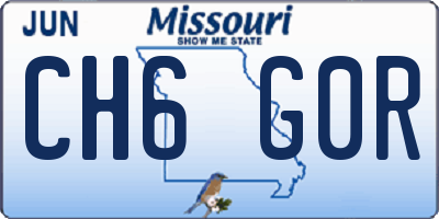 MO license plate CH6G0R