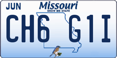 MO license plate CH6G1I
