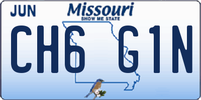 MO license plate CH6G1N