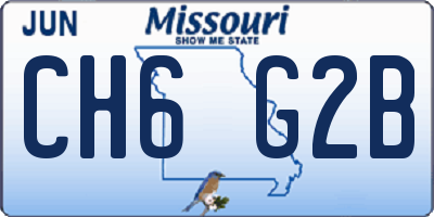 MO license plate CH6G2B