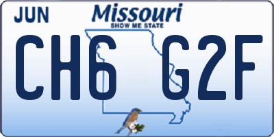MO license plate CH6G2F