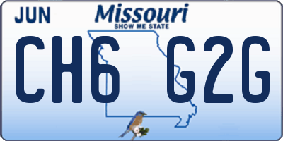 MO license plate CH6G2G