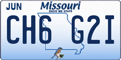 MO license plate CH6G2I