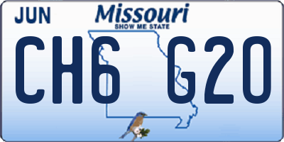 MO license plate CH6G2O