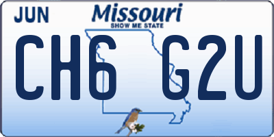 MO license plate CH6G2U