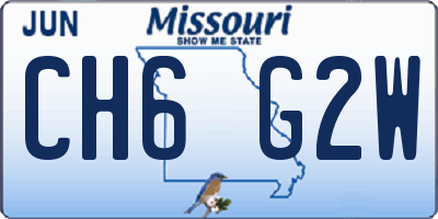 MO license plate CH6G2W