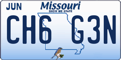 MO license plate CH6G3N