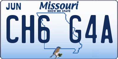 MO license plate CH6G4A