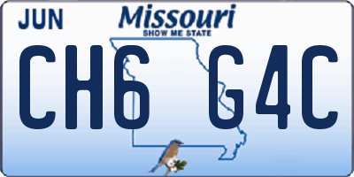MO license plate CH6G4C