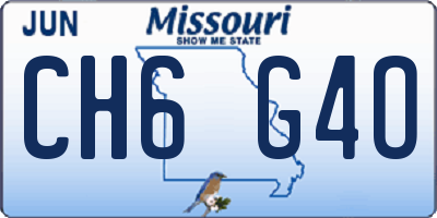 MO license plate CH6G4O