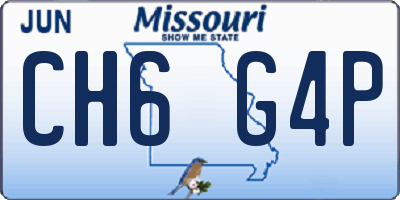 MO license plate CH6G4P