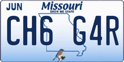 MO license plate CH6G4R