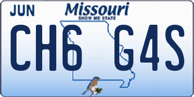 MO license plate CH6G4S