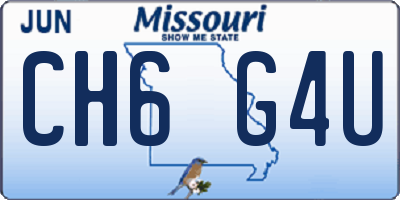 MO license plate CH6G4U