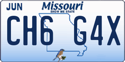 MO license plate CH6G4X
