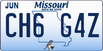 MO license plate CH6G4Z
