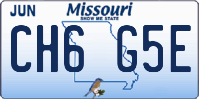 MO license plate CH6G5E
