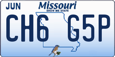 MO license plate CH6G5P