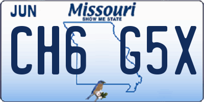 MO license plate CH6G5X