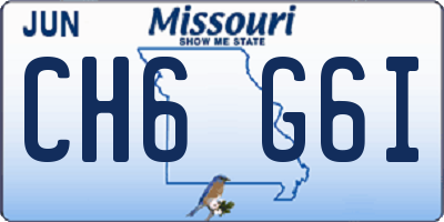 MO license plate CH6G6I