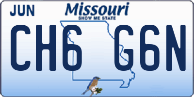 MO license plate CH6G6N
