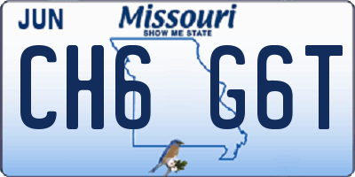 MO license plate CH6G6T