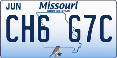 MO license plate CH6G7C