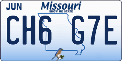 MO license plate CH6G7E
