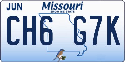 MO license plate CH6G7K