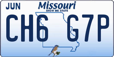 MO license plate CH6G7P