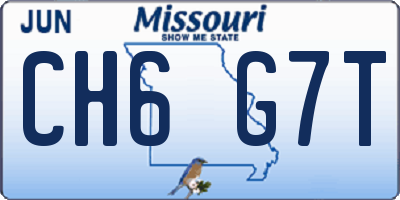 MO license plate CH6G7T
