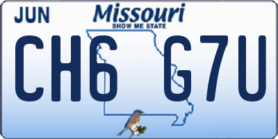 MO license plate CH6G7U