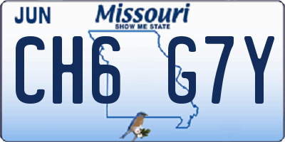 MO license plate CH6G7Y