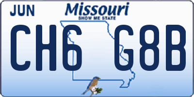 MO license plate CH6G8B