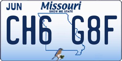 MO license plate CH6G8F