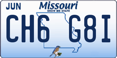 MO license plate CH6G8I