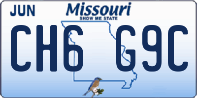MO license plate CH6G9C