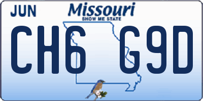 MO license plate CH6G9D