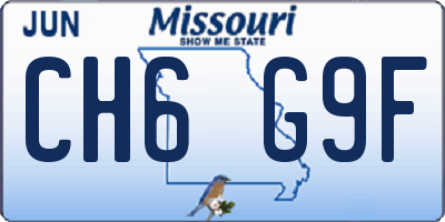 MO license plate CH6G9F