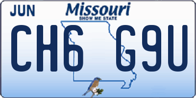 MO license plate CH6G9U