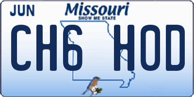 MO license plate CH6H0D