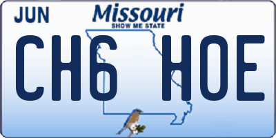MO license plate CH6H0E