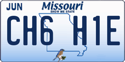 MO license plate CH6H1E