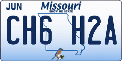 MO license plate CH6H2A