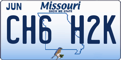 MO license plate CH6H2K