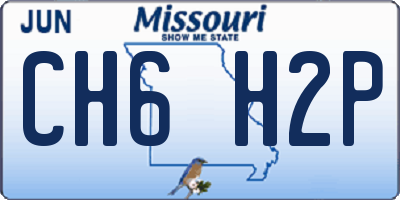 MO license plate CH6H2P
