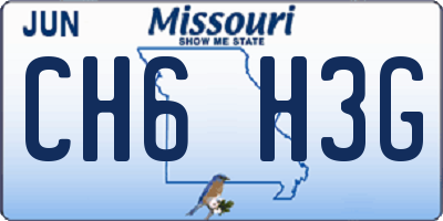 MO license plate CH6H3G