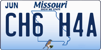 MO license plate CH6H4A