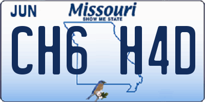 MO license plate CH6H4D