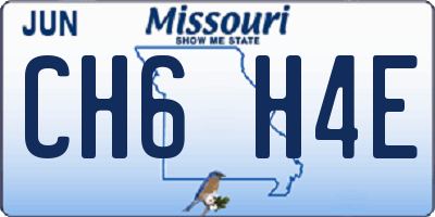 MO license plate CH6H4E